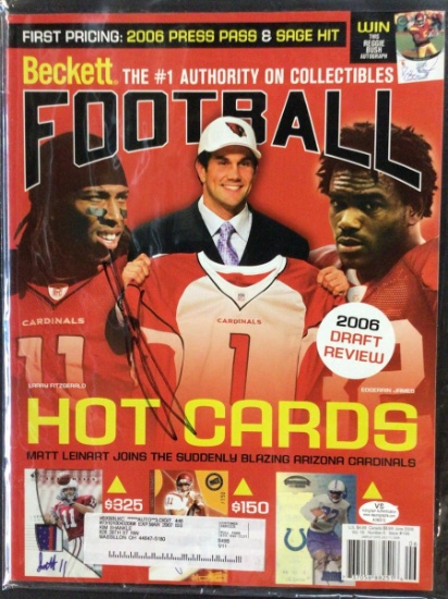 LARRY FITZGERALD SIGNED MAGAZINE WITH VS COA CARDINALS