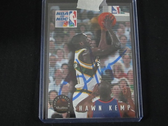 SHAWN KEMP SIGNED TRADING CARD WITH RED CARPET COA SONICS