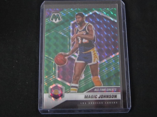 2020-21 MOSAIC ALL-TIME GREATS MAGIC JOHNSON GREEN MOSAIC PRIZM LAKERS
