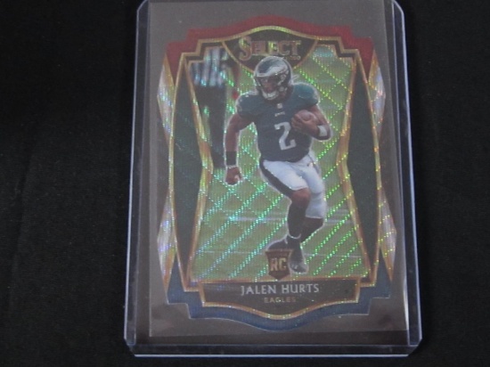 2020 SELECT PREMIER LEVEL JALEN HURTS RC TRI-COLOR DIE CUT PRIZM EAGLES
