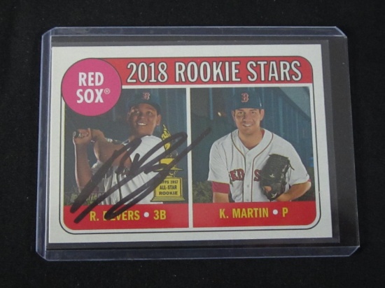RAFAEL DEVERS SIGNED ROOKIE CARD WITH PRO CERT COA RED SOX