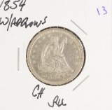 1854 with Arrows Seated Liberty Quarter