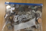 over two pounds of mixed world coins
