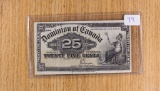 Canada: Dominion 25 Cents Saunders signature 1900 Pick 9c