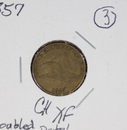 1857 Flying Eagle Cent: Doubled Date FS 104 S-5