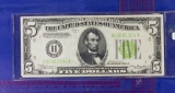 1934 $5 Saint Louis FrN Light Green Seal Fr. 1955H