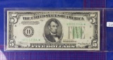 1934 $5 Saint Louis FRN STAR Light Green Seal Fr. 1955H*