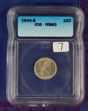 1900-S Barber Dime MS 63 ICG
