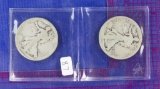 2 COINS: 1917 D and S on Reverse Walking Liberty Half Dollars