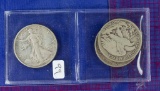 3 COINS: 1935 PDS Walking Liberty Half Dollars