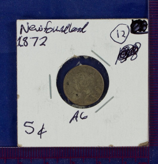 Newfoundland 1872-H 5 Cents Silver