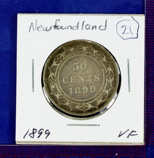 1899 Newfoundland 50 Cents "Wide 9's"