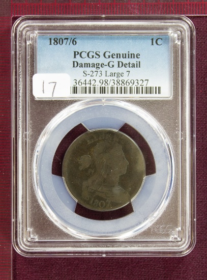 1807/6Draped Bust Large Cent S-273 Large 7 PCGS Good Details