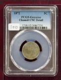 1872 Shield Nickel PCGS Uncirculated Details