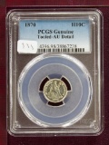 1870 Seated Liberty Half Dime PCGS AU Details