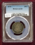 1876 Seated Liberty Quarter PCGS AU53