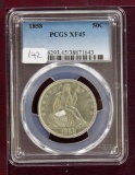 1858 Seated Liberty Half Dollar PCGS XF45