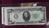 LOT of 10: 1934 $20 Kansas City FRN Dk Gn Seal 8 notes are CONSECUTIVE
