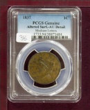 1837 Coronet Large Cent Medium Ltrs. PCGS AU Details