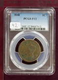 1848 Braided Hair Large Cent PCGS F12