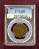 1857 Braided Hair Large Cent N-1 Large Date PCGS AU53 KEY