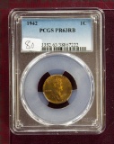 1942 PROOF Lincoln Cent PCGS PR63 RB