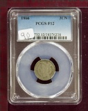 1866 Three Cent Nickel PCGS F12