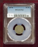 1874 Three Cent Nickel PCGS F12