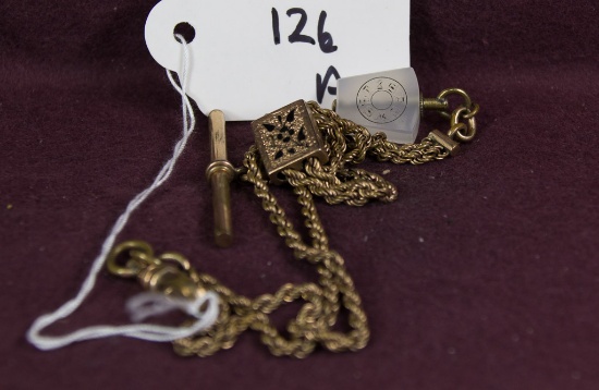 YG Filled Albert Chain With Masonic York Rite Fob 12"