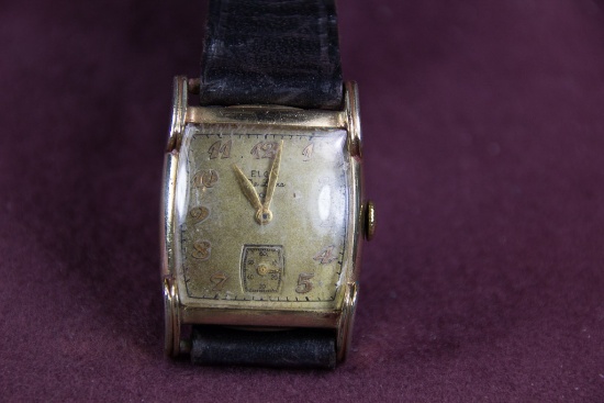 Elgin 555 17 jw Wristwatch Art Deco "Tank" style case