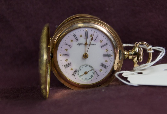 Hampden Diadem 3/0sz 15jw Lever Set Hunter Case FANCY DIAL