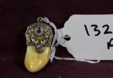 BPOE Elk Tooth set in gold or gf; not marked. Enamel.