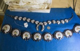 Massive Signed Silver Zuni Belt and Necklace set by Tyra