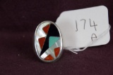 Zuni Sterling Heavy Man's Ring