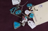 Group of turquoise earrings sterling