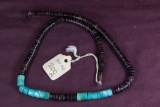 Graduated agate and turquoise necklace