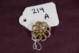 Small diamond and pearl brooch.