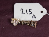 LOT of THREE Solid Gold School Lapel Badges from 1922 U of MO grad