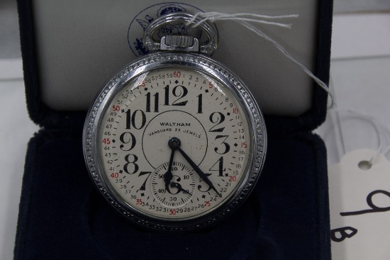 Am. Waltham Vanguard 16sz 23jw RAILROAD Signed 23j Vanguard dial