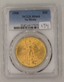 1908 No Motto St. Gaudens Gold Double Eagle ($20)