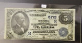 1882 $5 Date Back NBN The State National Bank of St. Louis MO