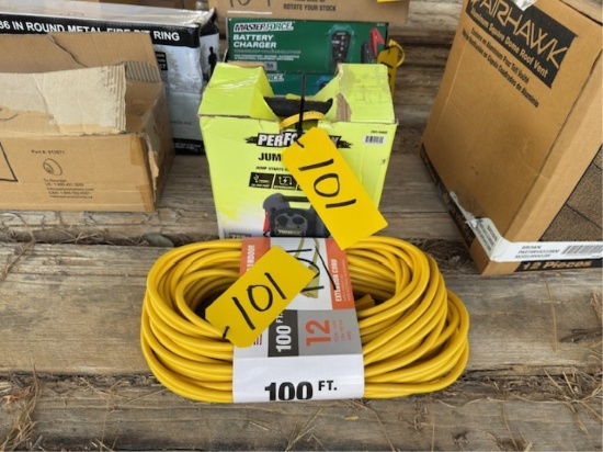100ft 12GA Extension Chord & 12v Jump Pack
