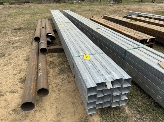 24.83FT HOT ROLLED 12GA 4X4X.109 SQTUB GALV 20PCS