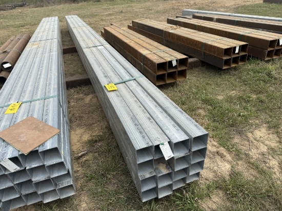 24.83FT HOT ROLLED 12GA 4X4X.109 SQTB GALV 16PCS
