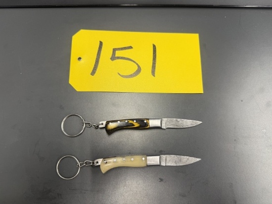 Hand Forged Damascus Steel Keychain Knives