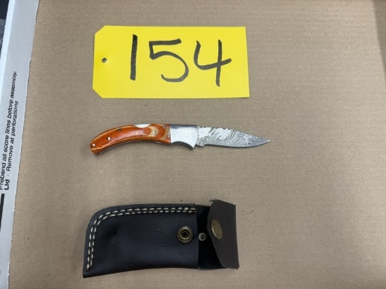 7in Hand Forged Damascus Steel Pocket Knife
