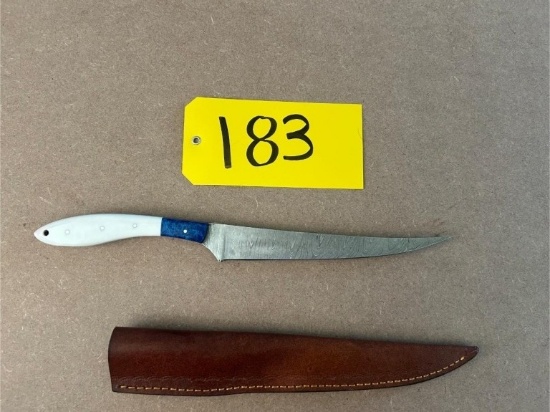 13.5in Hand Forged Damascus Fillet Knife