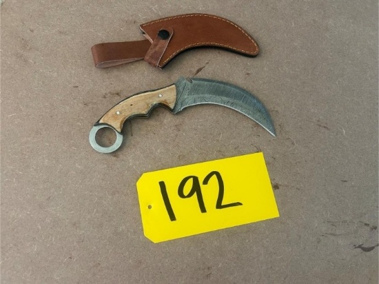 9in Hand Forged Damascus Steel Karambit