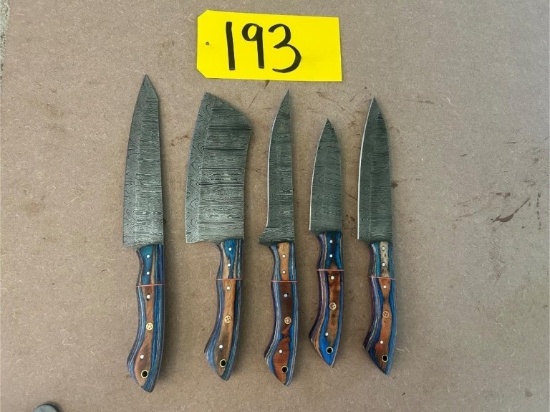 Hand Forged Damascus Steel Kitchen Knife Set