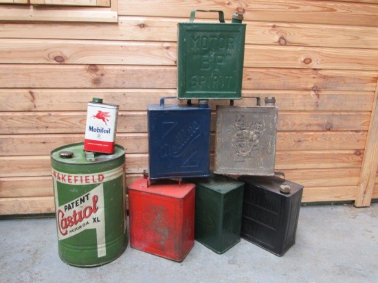 A Quantity of Petrol and Oil Cans